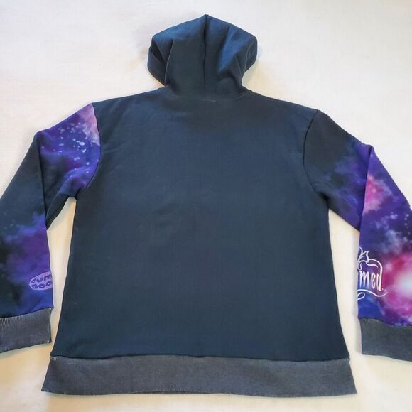 Charmed Dumbgood Womens Size M Comic Big Print Embroidered Hoodie Purple Black - Picture 5 of 9